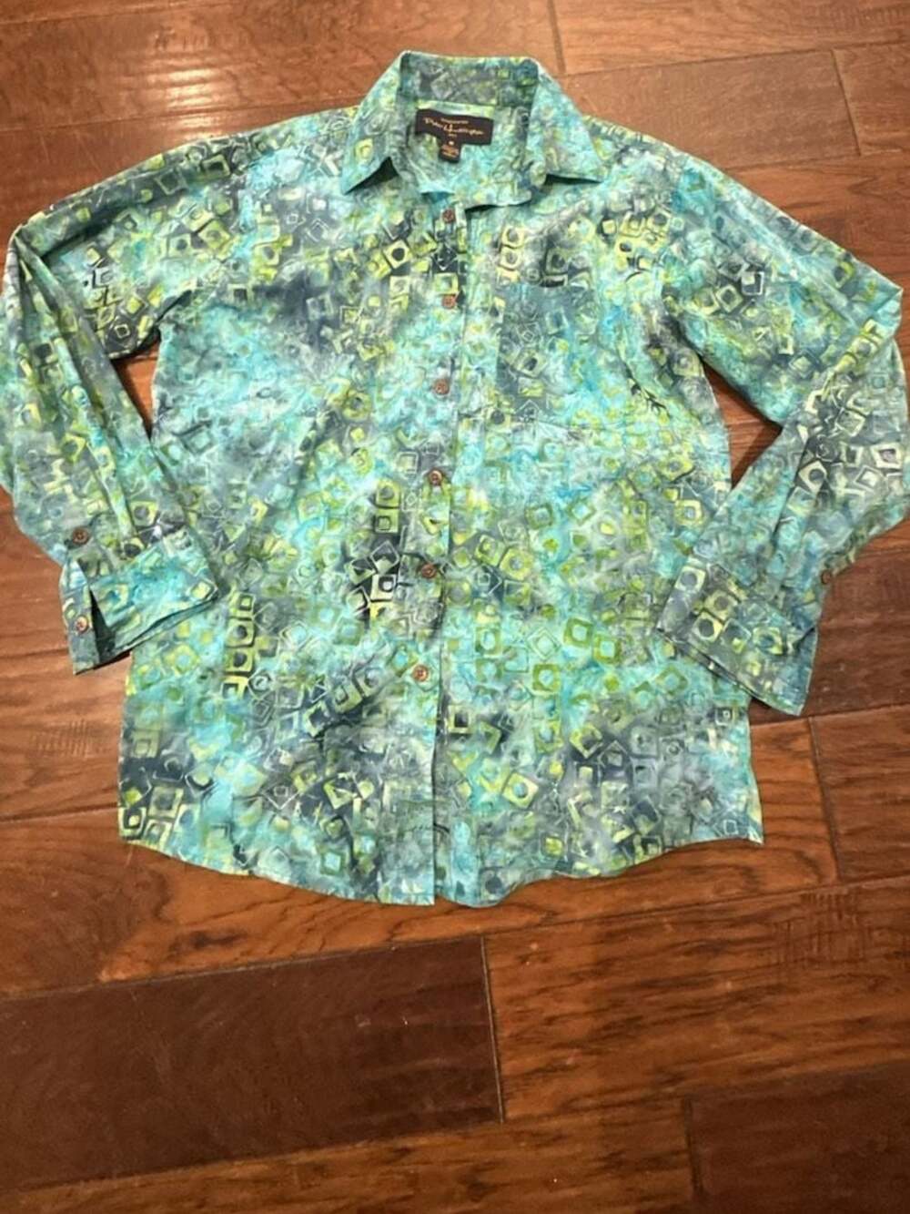 Pete Huntington‎ Bali Handcrafted Cotton Batik Long Sleeve Button Up Shirt